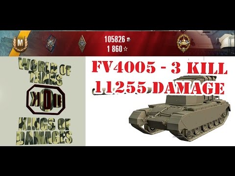 FV4005 - 4 KILL 11255 DAMAGE-WORLD OF TANKS-KING OF DAMAGES - WOT