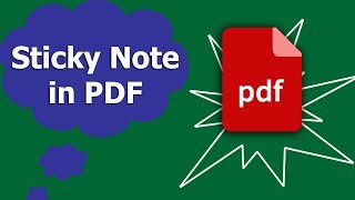 How to add Sticky Note in PDF Document by using adobe acrobat pro