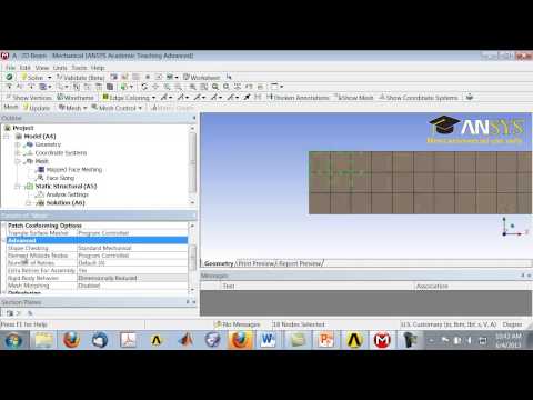 Planar Approximations of a 2D Beam Analysis Using Ansys Mechanical – Mesh, Part 2