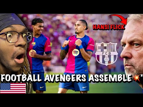 FC Barcelona x Hansi Flick – The AVENGERS of FOOTBALL Assemble 💥 | American Reacts
