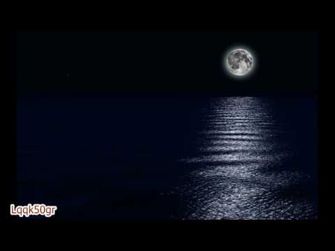 music enjoyment in the night with moon overlooking the sea ♫♪♥ (HD)