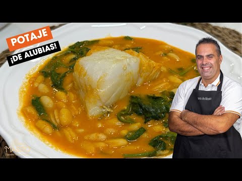 Potaje de judías con espinacas y bacalao
