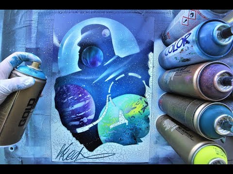 Buzz Lightyear (Toy Story)  - GLOW IN DARK - SPRAY PAINT ART - by Skech Video