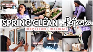 SPRING DEEP CLEAN + DECORATE 2024 | SPRING LIVING ROOM REFRESH | Extreme Cleaning Motivation