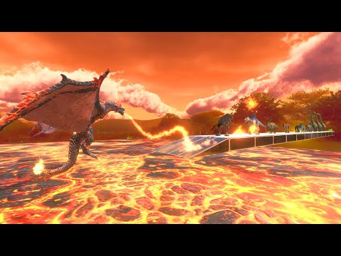 Dragon's Territory: Fire Lava Dragon VS Carnivore Dinosaurs; Herbivore Dinosaurs | New Update - ARBS