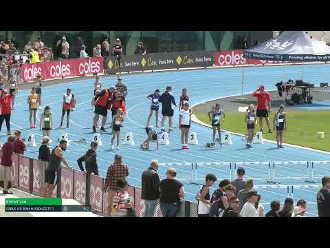 Girls U11 80m Hurdles Timed Final 1: 2022/23 State Track and Field Championships