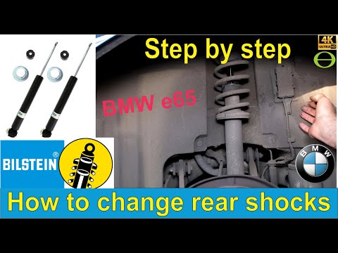 How to change the rear shock absorbers on a BMW 7/seven series E65 with Bilstein B4's - step by step