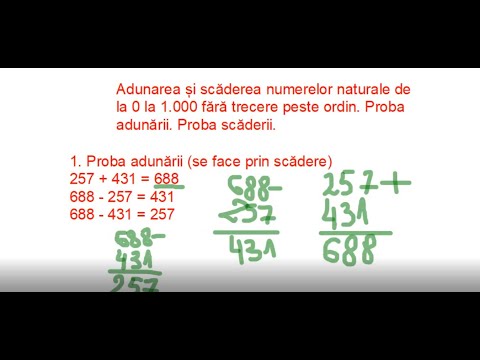 Proba adunarii. Proba scaderii (0-1000)