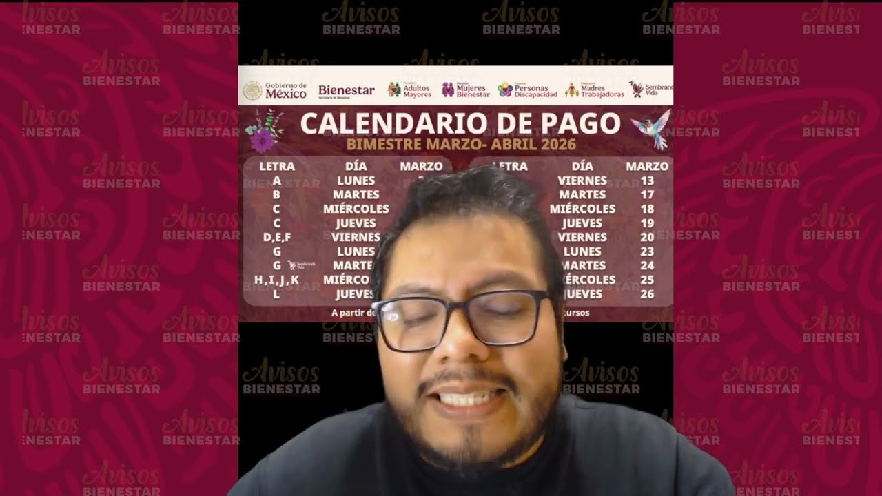 ya esta ¡EL CALENDARIO DE PAGOS! de la pensión bienestar adultos mayores marzo - abril 2026
