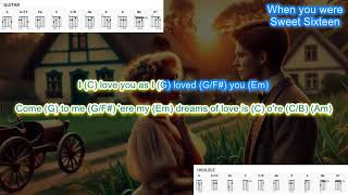 When You Were Sweet Sixteen (no capo) play along with scrolling guitar chords and lyrics