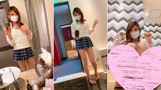 【コスプレ】夜の営み用レンタルJK制服は女装の私でも以外と着られた。【ミニスカ、よそきわちゅーぶ】