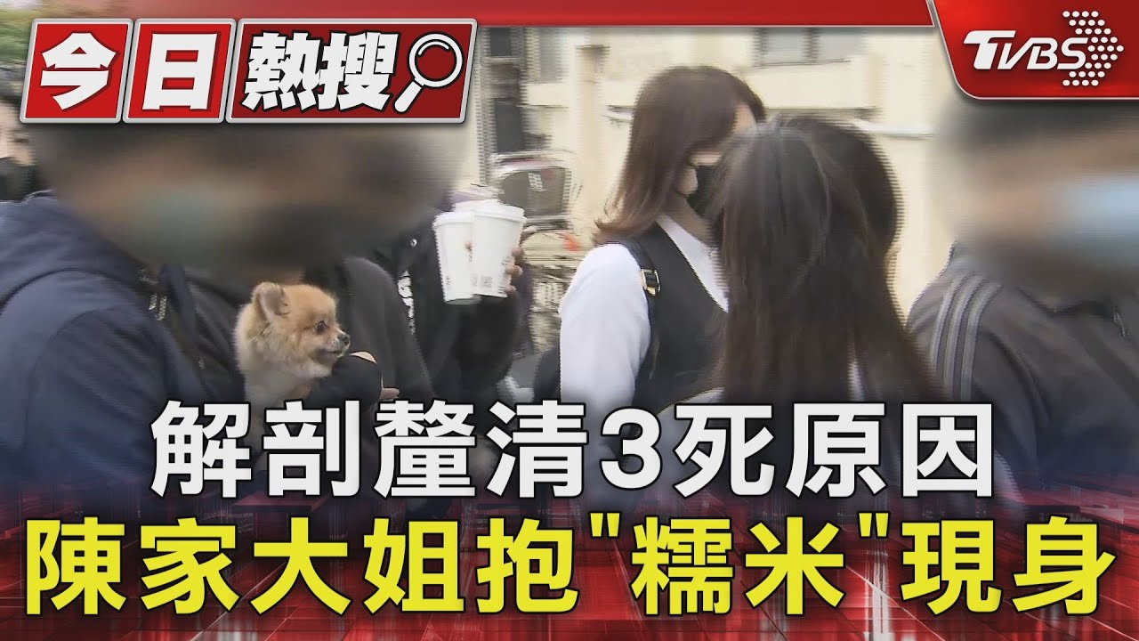 解剖釐清3死原因 陳家大姐抱「糯米」現身