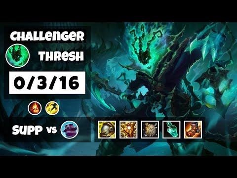 Thresh Challenger Gameplay S11 Replay 11.14 Support (0/3/16) - KOREAN