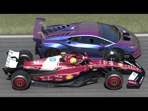 Lewis Hamilton Ferrari F1 2025 vs Lamborghini Huracan at Monza