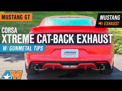 2015-2017 Mustang GT Fastback Corsa Xtreme Cat-Back w/ Gunmetal Tips Exhaust Sound Clip & Install