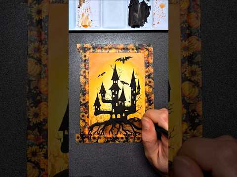 Watercolor witch's house painting #art #artwork #artist #watercolor #painting #halloween #fyp #MDNB🖤