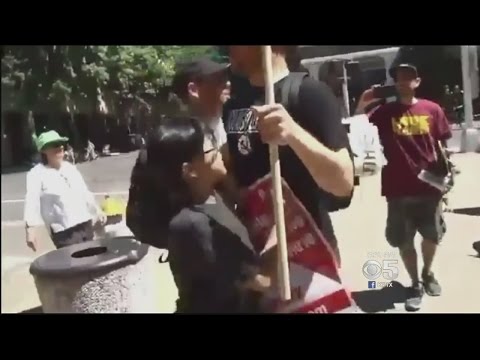 Berkeley Teacher Caught On Video Throwing Punches At Neo-Nazi Supporter
