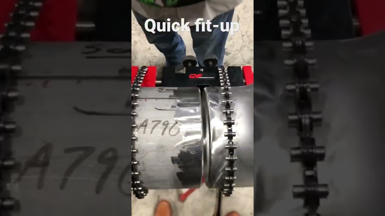 Quick accurate pipe fit-up with the QFinnovations QFIII hybrid pipe clamp 1”-10” OD pipe and fitting