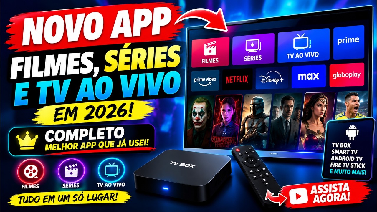 🔥 NOVO APP Para Assistir FILMES, SÉRIES e TV AO VIVO em 2026! (COMPLETO) MELHOR APP QUE JÁ USEI