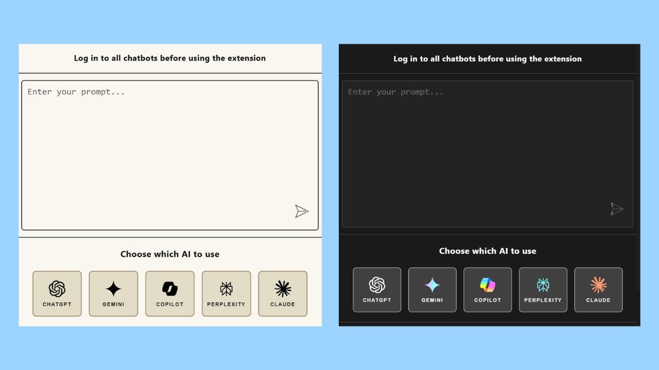 1 prompt = 5 answers (ChatGPT, Gemini, Copilot, Perplexity, Claude)