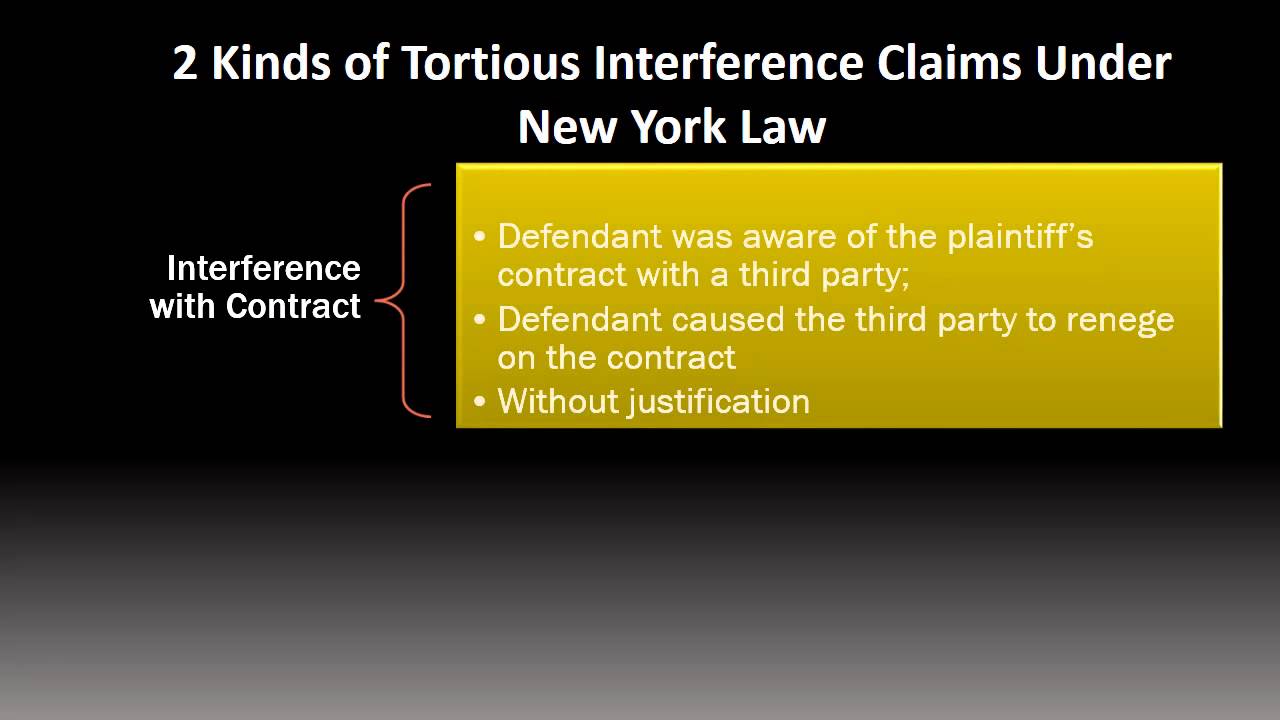 What is Tortious Interference & How do you Prove it in NY? Law