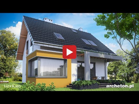 Projekt domu Liza Karo - archeton.pl - z użytkowym poddaszem 106,2 m2