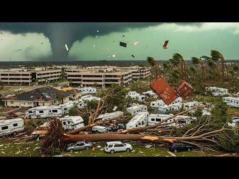 Florida Destroyed Today! Giant Tornado Blow Up Homes, Camper Van in Mexico Beach
