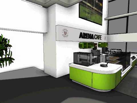 Bolton Arena Stadium Kitchen and Cafe Design 3D Animation