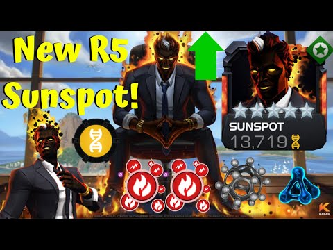 New Rank 5 Sunspot! BIG YELLOW NUMBERS! Rank Up and Gameplay! - Marvel Contest of Champions