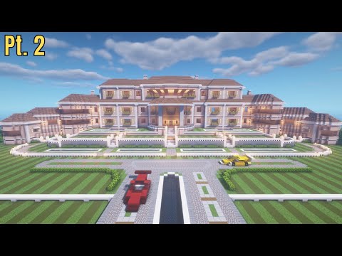 Minecraft: HUGE Realistic Mansion Tutorial (#3) | How to Build Part 2