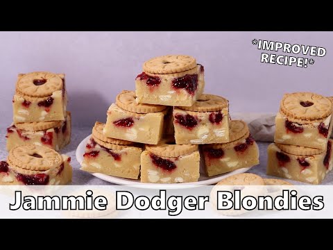 *IMPROVED* Jammie Dodger Blondies Recipe