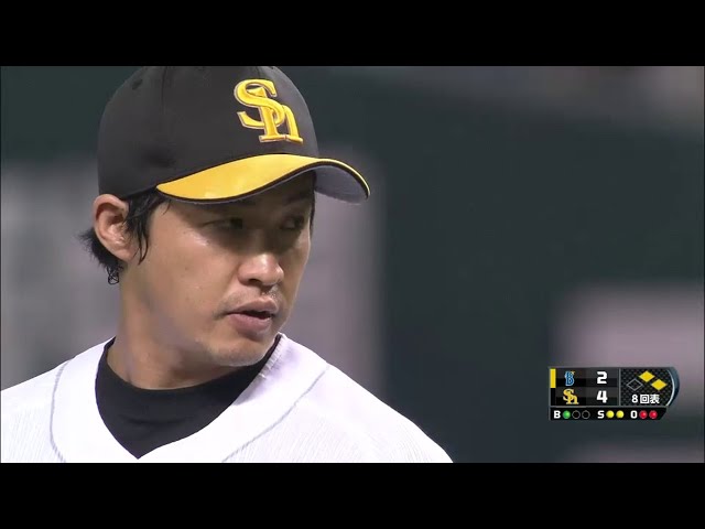 8回表 ホークス五十嵐  キューバーの至宝ベイスターズ・グリエルを153km/h直球で仕留める!! 2014/6/14 H-DB