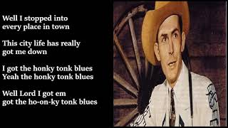 Hank Williams - Honky Tonk Blues LYRICS