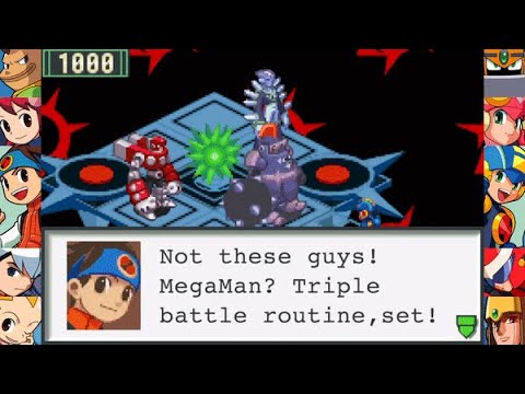 MegaMan Battle Network 2 - KnightMan, MagnetMan & FreezeMan Rematch Fight (PS4)
