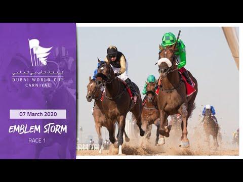 Son of ENGLISH CHANNEL, EMBLEM STORM, a determined winner - now heads to the UAE Derby