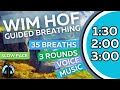 WIM HOF Guided Breathing Meditation - 35 Breaths 3 Rounds Slow Pace | Up to 3:00min
