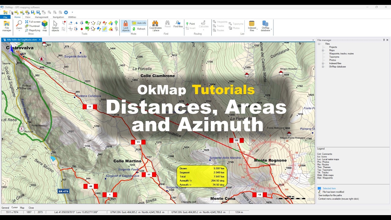 OkMap Tutorial - Misurare distanze, aree e azimut sulle mappe