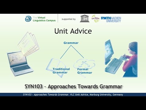 SYN103 - Unit Advice (Approaches Towards Grammar)