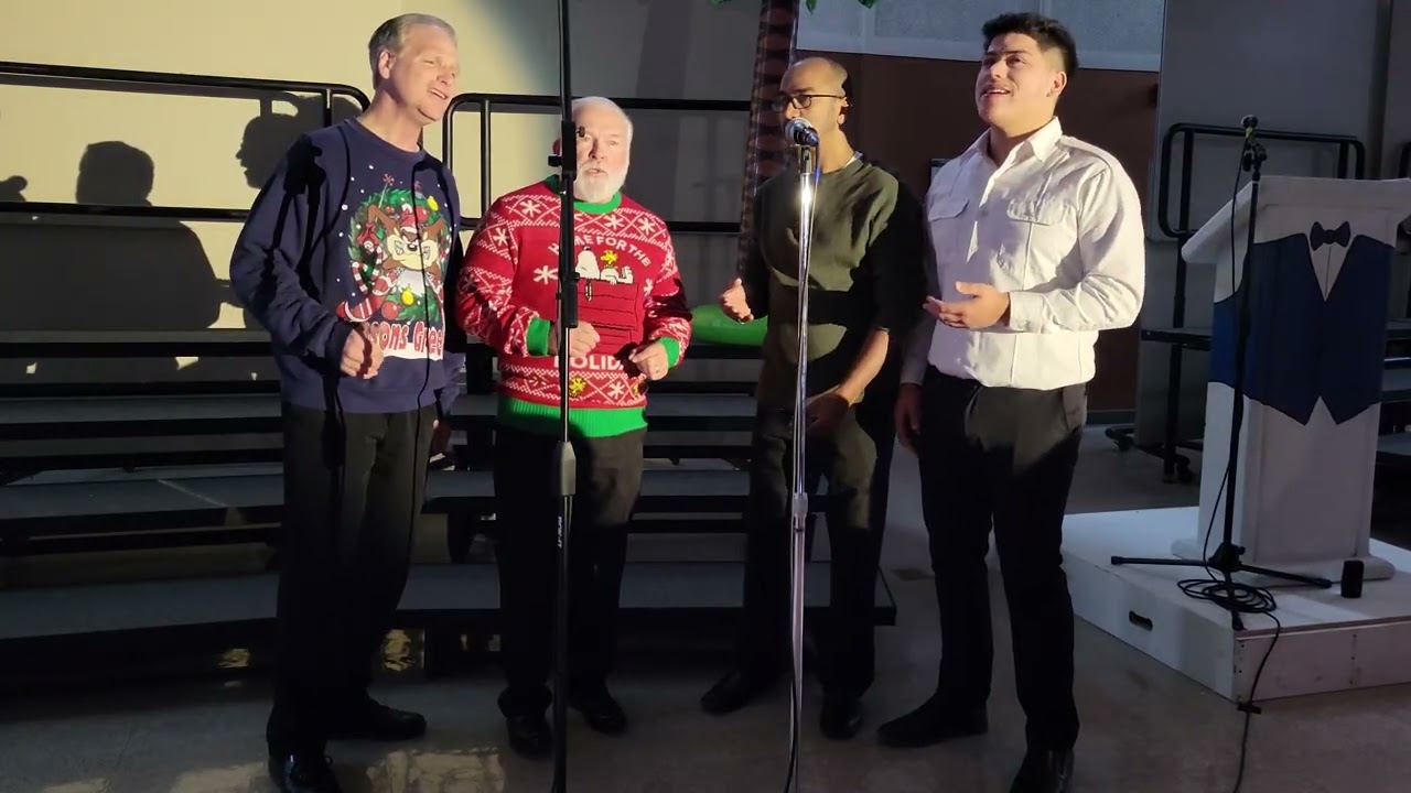 The Tanglefoot Four Quartet singing ‘Somewhere in My Memory’ at the Spirit of St. Louis Chorus Christmas Show 2025 in Hillsboro, MO.