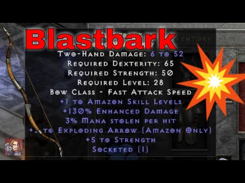 D2R Unique Items - Blastbark (Long War Bow)