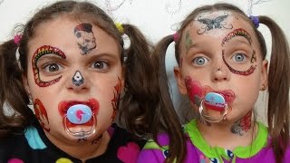 Bad Baby Face Tattoo Fail Victoria & Annabelle Toy Freaks Family