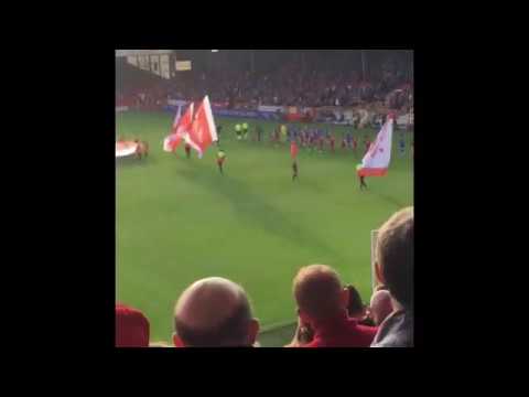 Aberdeen v Fc Chikhura Europa League qualifier... Players walk on and Cosgrove hat trick