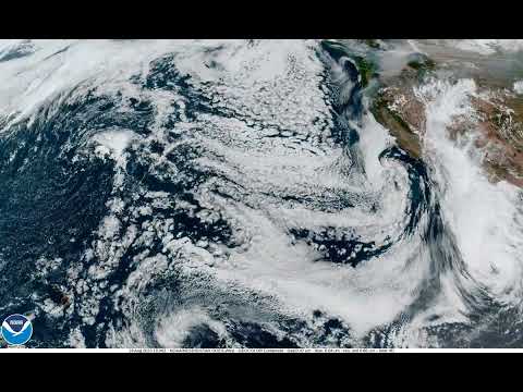 NOAA GOES-West Timelapse, August 19th, 2023 - US Weather Satellite