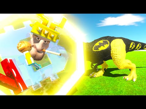 BATMAN PLASMA T-REX  vs  CRYPTO BRO DEATH FALL -  Animal Revolt Battle Simulator
