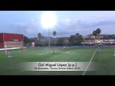 Gol Miguel López (p.p.). UE Alcudia 1 - CD Binissalem 1. Tercera División Balear 20/21