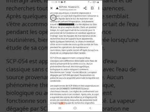 scp 054 la nymphe aquatique