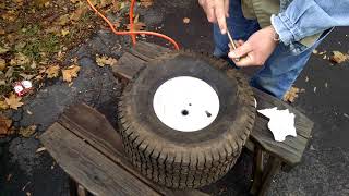 Easiest Fastest Safest Way How to Fix Flat Tire Bead Rim Craftsman Lawn Tractor Mower No Fire Belt