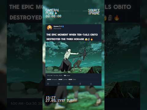 The epic moment when Ten Tails Obito destroyed the Third Hokage 😱🗿🔥 #naruto #viralshorts