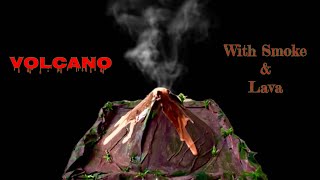 Volcano With Smoke & Lava. School project