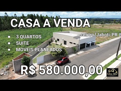 CASA A VENDA COM 3 QUARTOS COZINHA PLANEJADA TERRENO GRANDE NO CENTRO JABOTI PARANA R$ 580.000,00 